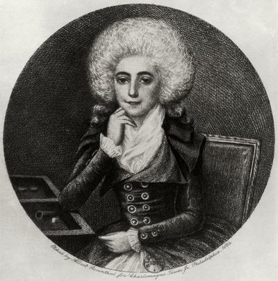 Portrait de Marie-Madeleine Pioche de La Vergne (gravure) - Albert Rosenthal