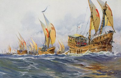 Navires français de Saint-Louis pendant la huitième croisade en 1268 - Albert Sébille