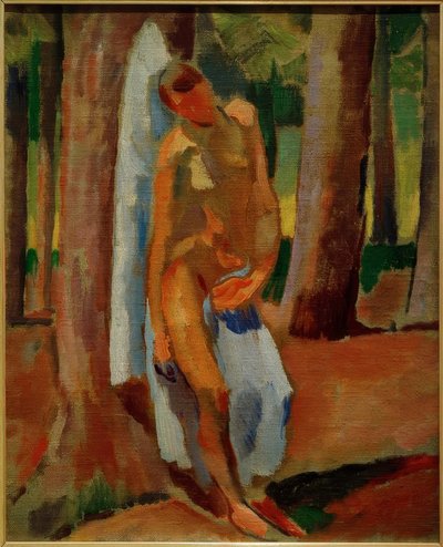 Sébastien avec un tissu bleu - Albert Weisgerber
