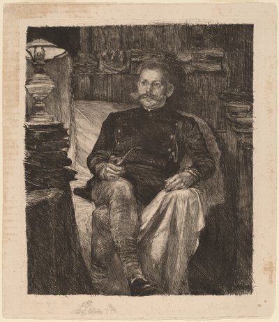 Franz Rose dans son étude - Albert Welti