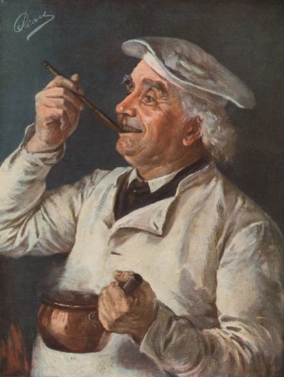 Dégustation (lithographie en couleur) - Albert William Holden
