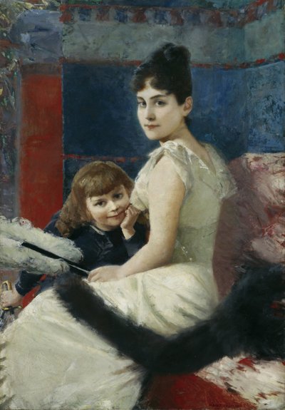 Irene von Keller avec son fils Balthasar - Albert von Keller