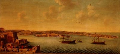 Vue de La Valette avec des navires de l