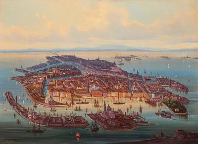 Vue aérienne de Venise, 1867 - Alberto Rieger