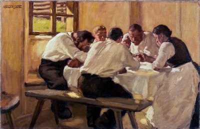 Repas, la soupe (version 2) - Albin Egger Lienz