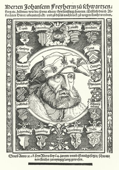 Johann de Schwarzenberg, moraliste, poète et réformateur allemand - Albrecht (after) Durer or Duerer
