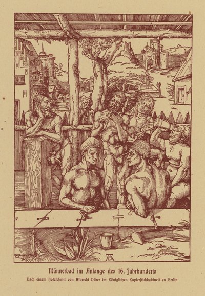 Bains pour hommes, début du XVIe siècle - Albrecht (after) Durer or Duerer