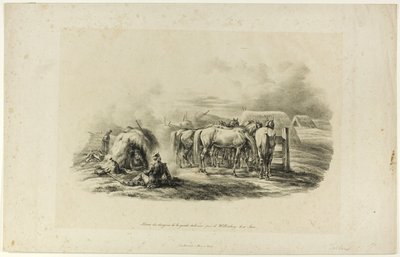 Bivouac des Dragons de la Garde Italienne près de Wittenberg le dix juin - Albrecht Adam