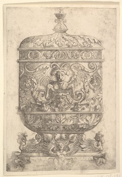 Gobelet couvert avec grotesques sur fond blanc - Albrecht Altdorfer