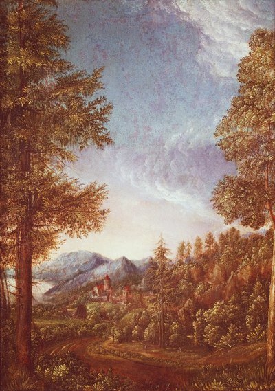 Paysage du Danube avec le château de Worth, vers 1522-25 - Albrecht Altdorfer