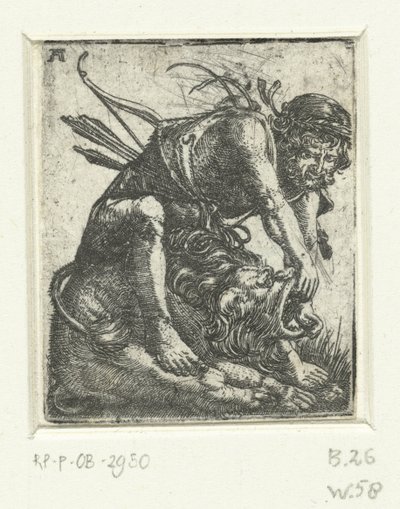 Hercule tue le lion de Némée - Albrecht Altdorfer