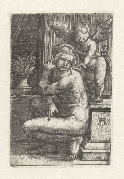 Vénus agenouillée avec Cupidon - Albrecht Altdorfer
