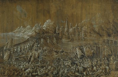 Landaknechten, bataille sur un pont - Albrecht Altdorfer
