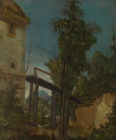 Paysage avec un ponton. Vers 1518-20 - Albrecht Altdorfer