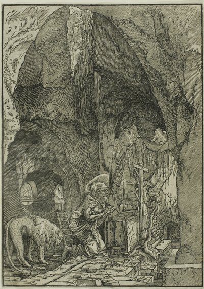 Saint Jérôme en pénitence, dans une grotte - Albrecht Altdorfer