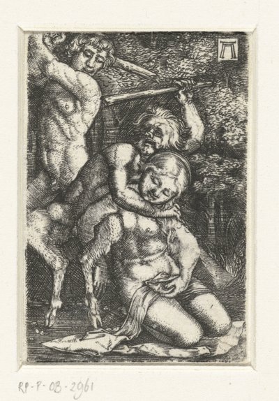 Satyre et un homme se battent pour une femme - Albrecht Altdorfer