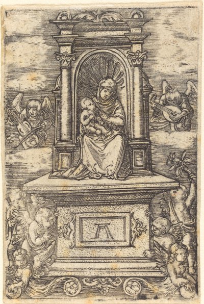 La belle Vierge de Ratisbonne sur un autel - Albrecht Altdorfer