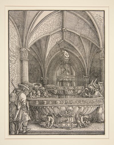 La Sainte Famille en fuite en Égypte à une fontaine - Albrecht Altdorfer