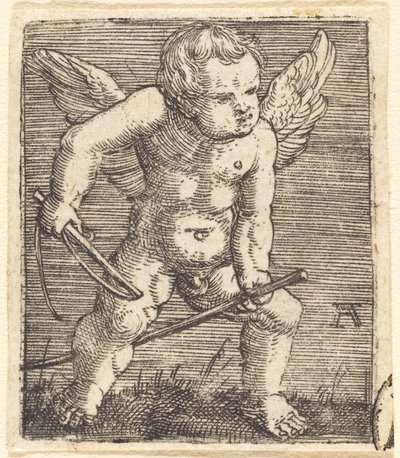 Génies ailés avec cheval à bascule et fouet - Albrecht Altdorfer