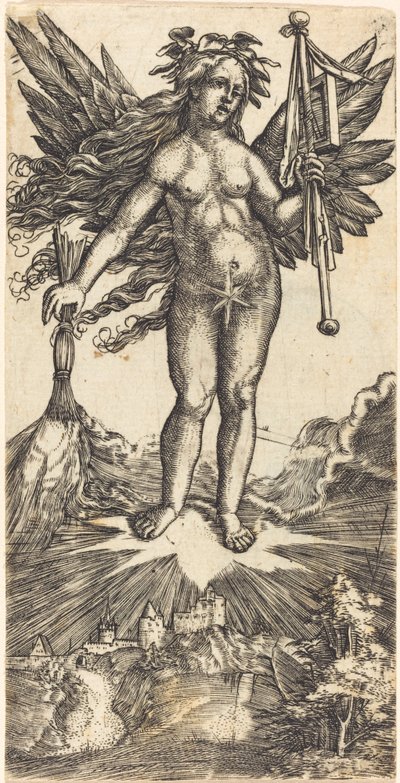 Femme ailée sur une étoile - Albrecht Altdorfer