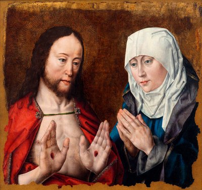 Christ montrant à sa mère les blessures des clous dans ses mains, c.1490 - Albrecht Bouts