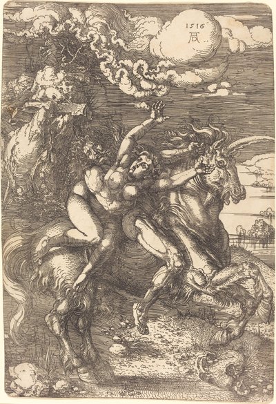 Enlèvement sur une licorne - Albrecht Dürer