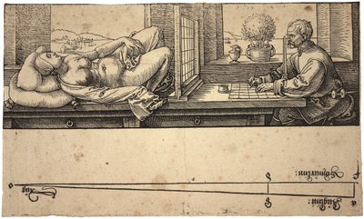 Artiste dessinant un nu avec un dispositif de perspective, 1538 - Albrecht Dürer