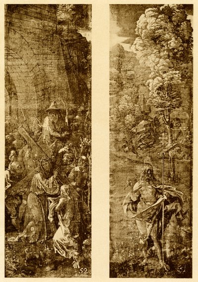 Portement de la Croix et Christ avec la bannière de la victoire - Albrecht Dürer