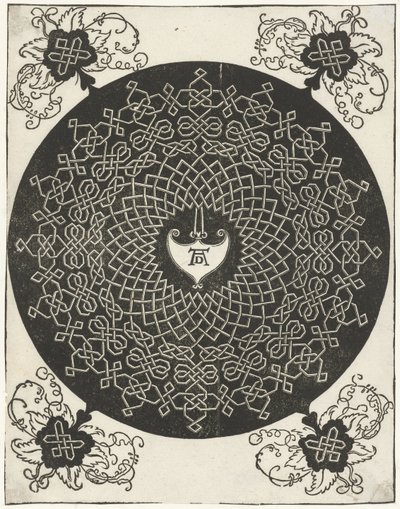 Exemple de broderie avec un bouclier en forme de cœur - Albrecht Dürer
