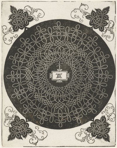 Exemple de broderie avec écusson rectangulaire - Albrecht Dürer