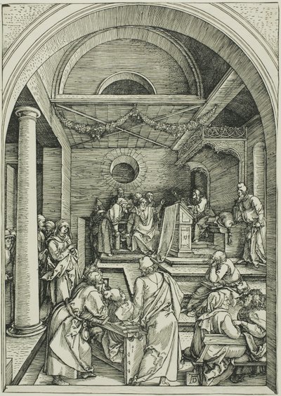 Le Christ parmi les docteurs, de La Vie de la Vierge - Albrecht Dürer