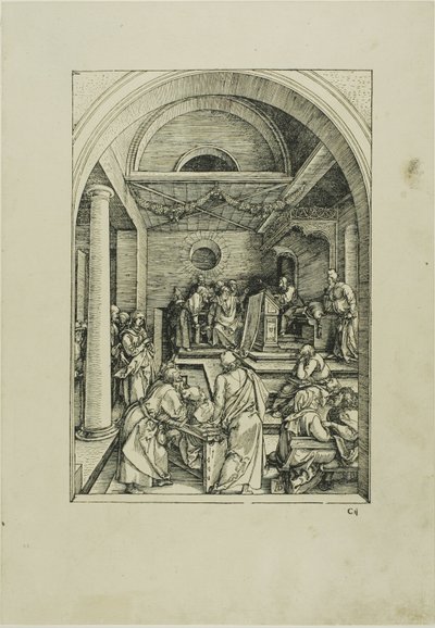 Le Christ parmi les docteurs, de La Vie de la Vierge - Albrecht Dürer