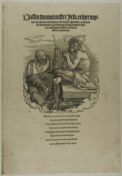Le Christ, homme de douleur, moqué par un soldat, extrait de La Grande Passion - Albrecht Dürer