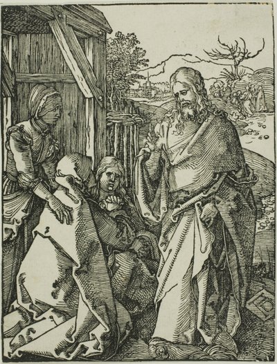 Le Christ prenant congé de sa mère, de La Petite Passion sur bois - Albrecht Dürer