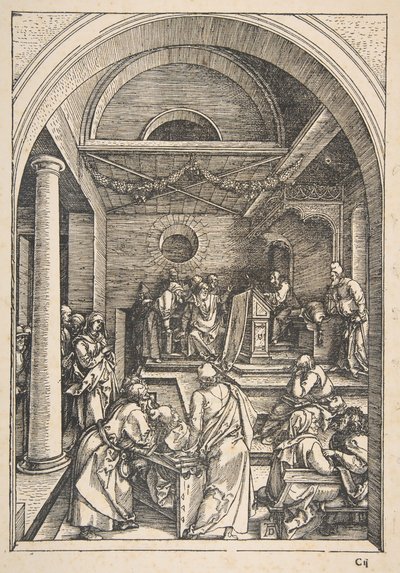 Le Christ parmi les docteurs, de La Vie de la Vierge, édition latine, 1511 - Albrecht Dürer