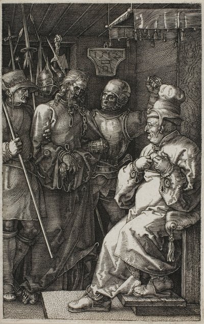 Le Christ devant Caïphe, de La Passion gravée - Albrecht Dürer