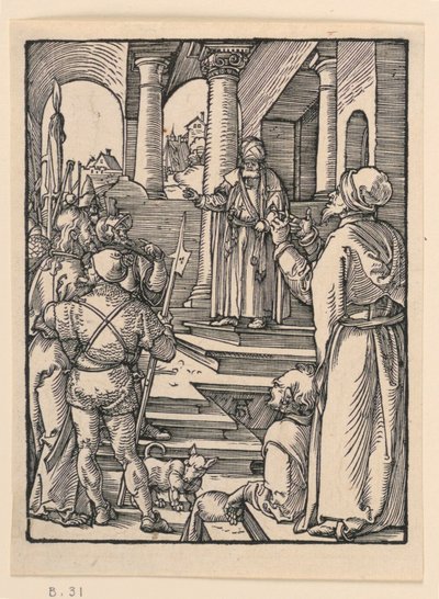 Le Christ devant Pilate, de la série La Petite Passion - Albrecht Dürer