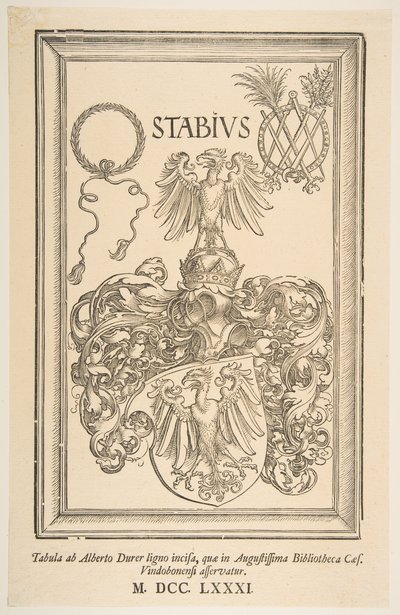 Armoiries de Johan Stabius, édition de 1781 - Albrecht Dürer