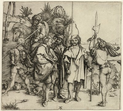Cinq lansquenets et un homme oriental à cheval - Albrecht Dürer