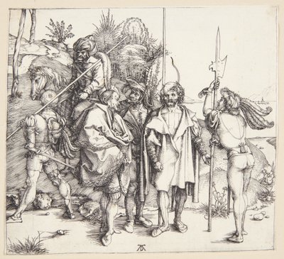 Cinq lansquenets et un oriental à cheval - Albrecht Dürer