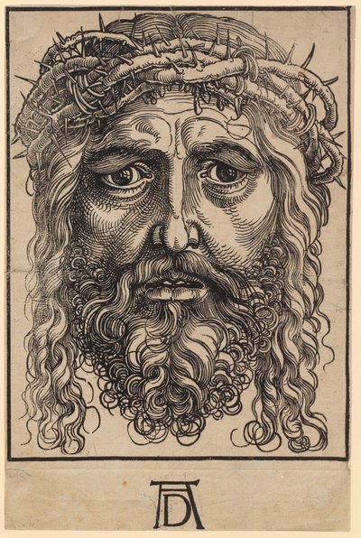 Grande tête du Christ avec couronne d