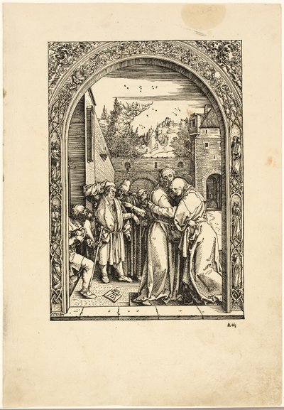 Joachim et Sainte Anne se Rencontrent à la Porte Dorée, de La Vie de la Vierge - Albrecht Dürer