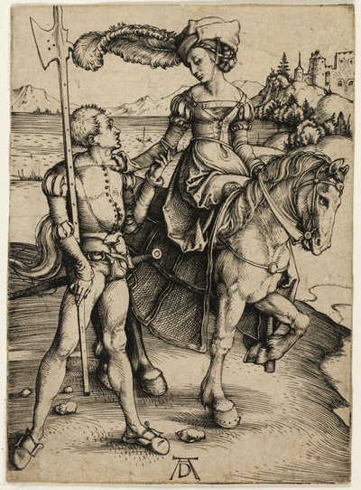 Dame à cheval et Landsknecht - Albrecht Dürer