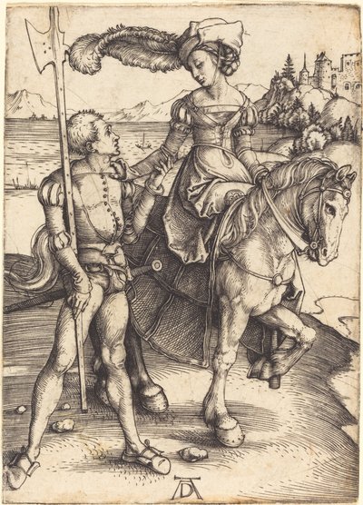 Dame à cheval et le lansquenet - Albrecht Dürer
