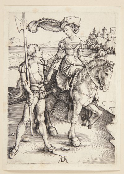 Dame à cheval et lansquenet - Albrecht Dürer