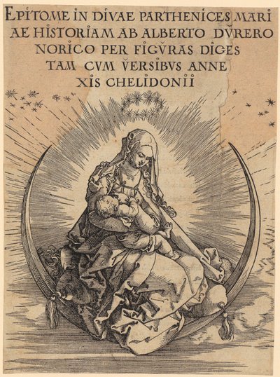 Marie sur le croissant de lune, feuille n° 1 de la série « La vie de Marie » - Albrecht Dürer