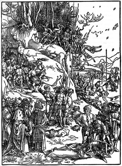 Le martyre des dix mille chrétiens sur le mont Ararat, 1495-1497, 1936 - Albrecht Dürer