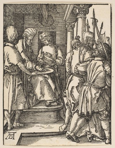 Pilate se lavant les mains, de La Petite Passion, ca. 1509 - Albrecht Dürer