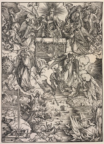 Révélation de Saint Jean : Sept anges avec des trompettes, 1511 - Albrecht Dürer