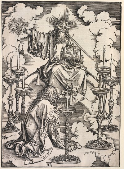 Révélation de Saint Jean : Saint Jean contemplant les sept chandeliers - Albrecht Dürer